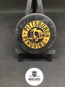 RARE Pittsburgh Penguins 1968-74 CCM Converse Era Practice Slug Used Puck #1 - Picture 1 of 3