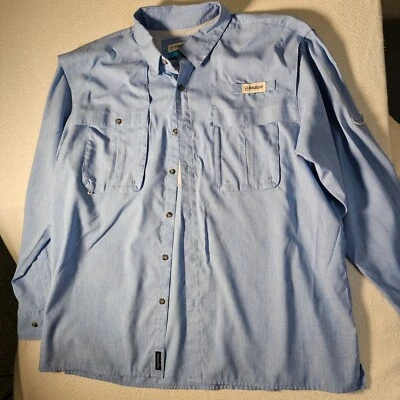 Magellan Fishing Shirt Long Sleeve XL Button Up Pockets Aransas Pass Vented Blue - Image 1 of 4