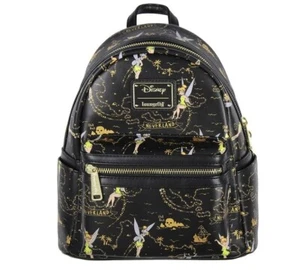 Disney Loungefly Neverland Peter Pan Rare Classic Tinker Bell AOP Mini Backpack - Picture 1 of 9