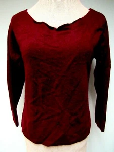Vintage Robert Scott Stretch Kaschmir Strick Pullover Oberteil modifiziert dunkelrose rot S gebraucht, in einwandfreiem Zustand - Bild 1 von 6