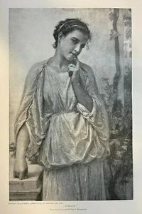 1897 Vintage Zeitschrift Illustration A Reverie von William A. Bougureau - Bild 1 von 1