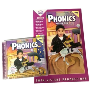 Twin Sisters Productions Phonics Activity Book Music CD Ages 4-7 Home School - Imagen 1 de 4
