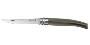OPINEL 000711 Slim No.10 Mirror Stainless Blonde Horn Gift Wooden Box - Picture 1 of 2