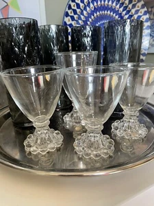Hocking Boopie Clear Juice Cocktail Glasses Set of Four (4) Berwick Glass Bubble - Picture 1 of 7