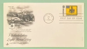 Sc 1353 6c 1968 Historic Flags Philadelphia Light Horse FDC ArtCraft Cachet - Picture 1 of 2