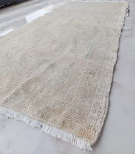Small Anatolian Antiq Organic Sheep wool Carpet Rug, Vintage Office Decoration - Picture 1 of 6