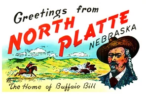 North Platte Nebraska Home of Buffalo Bill Greetings Vintage Chrome Postcard - Picture 1 of 3