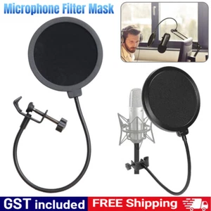 Microphone Filter Mask Double Layer Pop Filter Recording Studio Microphone Wind - Picture 1 of 19