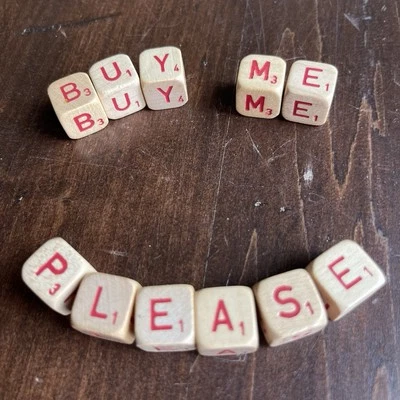 Vtg 60s Scrabble RSVP Wood Letter Cubes 70 Pieces 3D Crossword Crafts - Image 1 of 3