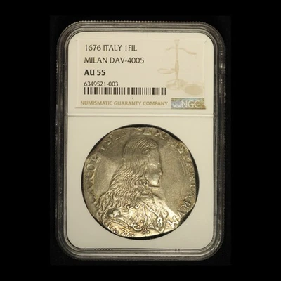 1676 Italy 1 Filippo Milan DAV-4005 NGC AU55- Free Shipping USA - Image 1 of 3