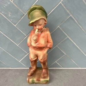 Chalkware Boy Comme Like Papa w Pipe Estatua Estatuilla 38cm - Imagen 1 de 13