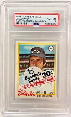 PSA 8 casi nuevo-como nuevo 1978 Topps paquete de violonchelo de béisbol sin abrir Carl Yastrzemski en la parte posterior Foto 1 de 2