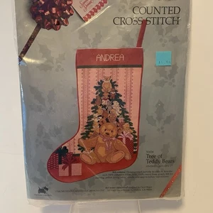 Candamar Designs Árbol de Osos de Peluche Contado Punto de Cruz Medias Kit Navidad - Imagen 1 de 4