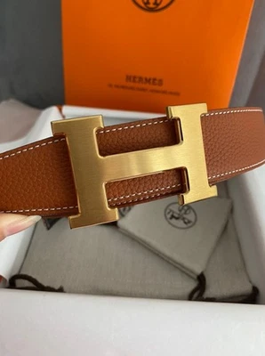 Hermes Brown Leather Belt Size 42"/105 - Image 1 of 4