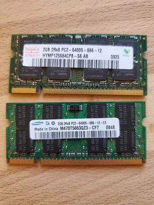 4GB SO-DIMM DDR2 PC2 2 x 2GB Notebook RAM 6400S 666 - Bild 1 von 2