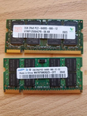 4GB SO-DIMM DDR2 PC2 2 x 2GB Notebook RAM 6400S 666 - Bild 1 von 2