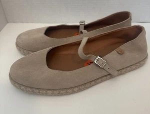 Neu Verbenas Kendra Damen-Espadrilles 9,5 hellbraun Wildleder Mary Jane flach neutral lagom - Bild 1 von 10