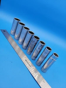 Snap-On Tools Deep Well Socket Set 1/2" Dr 9/16" - 1" 12 Point 8 Pieces S-12-10 - Picture 1 of 21