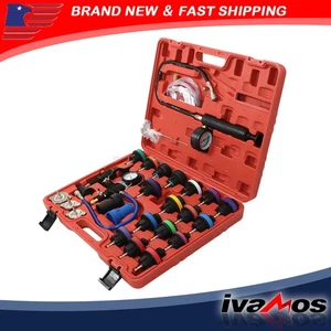 28Pcs Universal Radiator Pressure Tester Vacuum-Type Cooling System Refill Kit - Picture 1 of 11