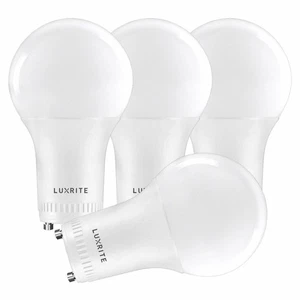 Luxrite GU24 LED A19 Light Bulb 60W Replacement Dimmable 4000K UL Listed 4-Pack - Picture 1 of 8