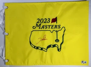 Jon Rahm signed 2023 Masters Flag Augusta National golf Ryder Cup beckett coa - Picture 1 of 5