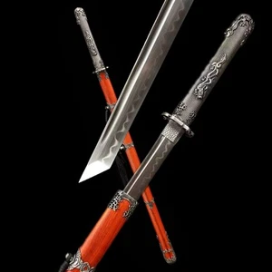 Espada sable china Tang Dao lista para la batalla Katana arcilla templada T10 acero afilado - Imagen 1 de 3