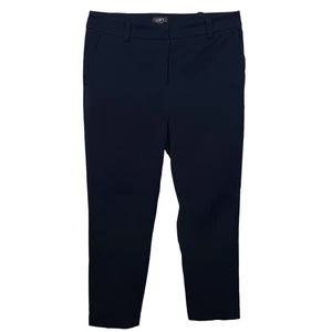 Pantalones elegantes LOFT talla 6 azul oscuro cierre de cremallera bolsillos recortados estilo carrera - Imagen 1 de 5