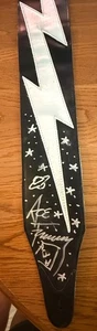 ACE FREHLEY SIGNED LIGHTNING BOLT GUITAR STRAP SHOCK ME RARE! ARTWORK PROOF - Picture 1 of 3