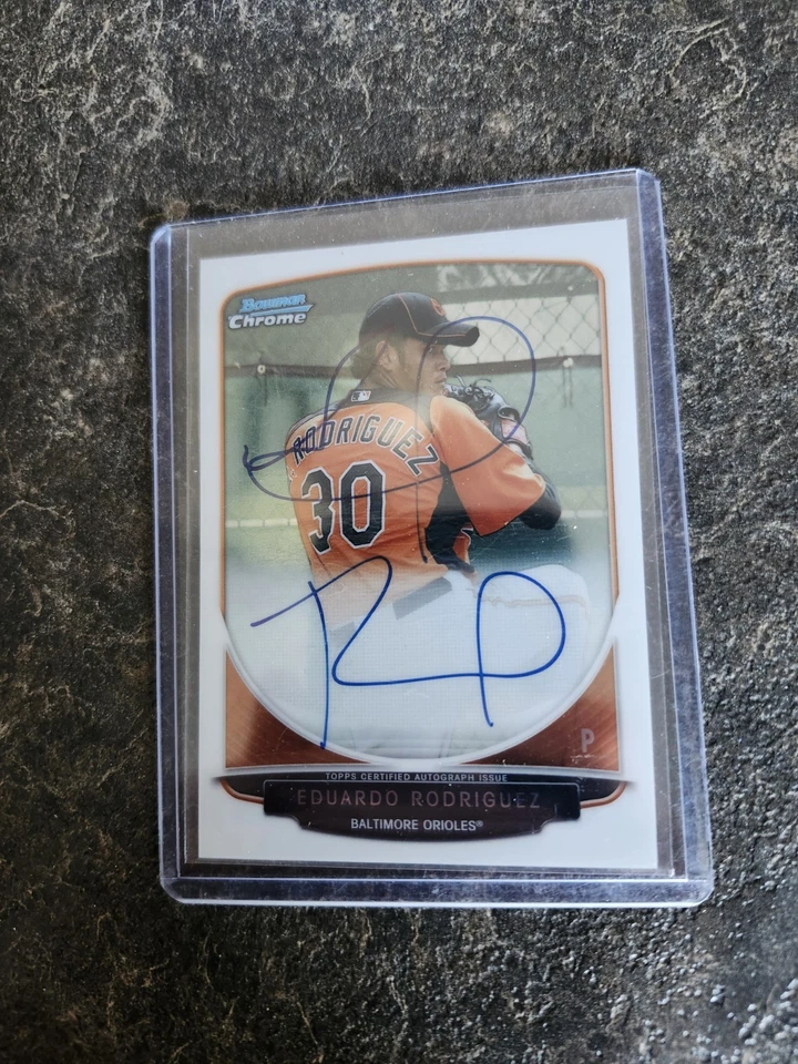 2013 Topps Bowman Chrome Rookie Auto Eduardo Rodriguez Card# BCA-ER - Image 1 of 2