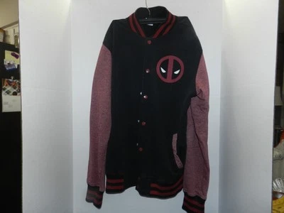 Chaqueta Marvel Deadpool Juvenil Estilo Universitario Roja Negra Botón a Presión Talla M/M 38/40 Foto 1 de 4