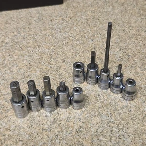 Snap-on 3/8" Drive Hex Bit Allen Sockets SAE & Metric (NEED SHANKS) USA Tools - Picture 1 of 4