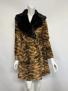 Vtg Dolce & Gabbana D&G AW1996 Tiger Print Faux Fur Coat S 40 - Picture 1 of 17