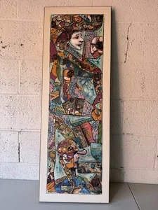 Vicente Fabre 2021 Mixed Media Abstrakt Portrait Modern Kubistisch Collage Kunst - Bild 1 von 3