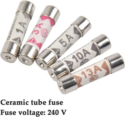 SELLERTREE 3A 5A 10A 13A Fuse Domestic Cartridge Plug Household Mains 3 5 10 13 Amp Fuses