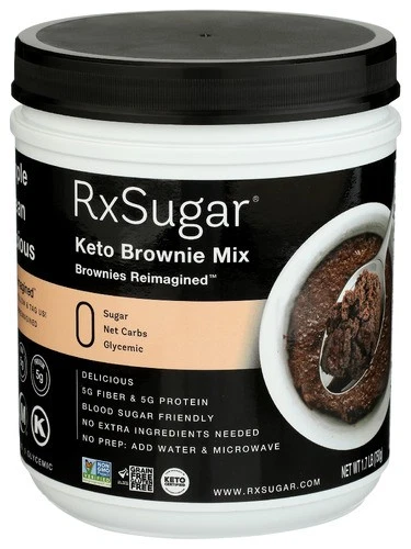 RXSUGAR RX Sugar Mix Brownie Keto Canister 26.8 oz (Pack of 4)