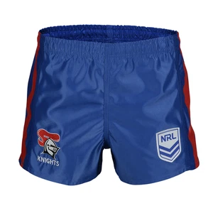 NEWCASTLE KNIGHTS NRL TEAM LOGO ON FIELD REPLICA KIDS YOUTH SUPPORTER SHORTS - Picture 1 of 2