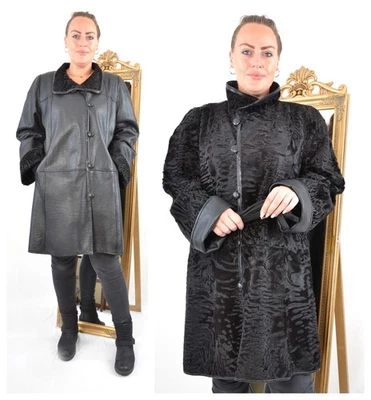 US5435 CASACO DE PELE DE CORDEIRO PERSA REVERSÍVEL JAQUETA DE PELE DE COURO DUPLA FACE TAMANHO 3XL - Imagem 1 de 4