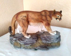 Cougar Mountain Lion Puma Cat Porcelain Animal Figurine Andrea By Sadek 5616