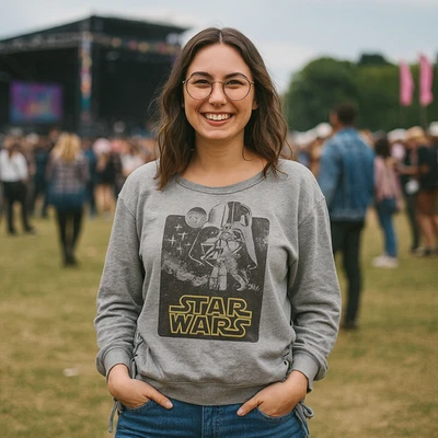 Star Wars Jedi Sweatshirt XLARGE Side Ties Soft Lightweight Casual Grungy Faded - Image 1 of 4