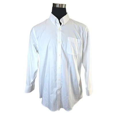 Camisa Lands' End Para Hombres 17 1/2-33 Ajuste A Medida Sin Hierro Supima Pinpoint Foto 1 de 4