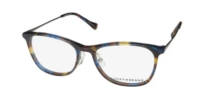 NUEVO LUCKY BRAND D510 GAFAS BORDE COMPLETO PLÁSTICO MULTICOLOR CUADRADO 52-16-140 AZUL/ Foto 1 de 4