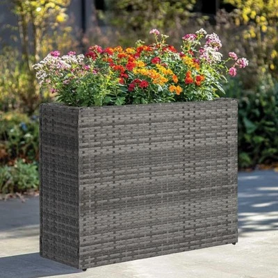 Large Grey 38 x 11 x 30 Outdoor Privacy Planters With Liner For Patio Clearance - Image 1 of 4
