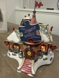Collectible Dept 56 North Pole Jolly's Jigsaw Puzzle Workshop w/ Box Read - Picture 1 of 24