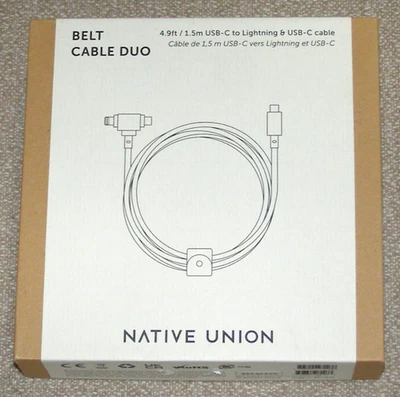 Native Union Belt Cable Duo 4.9' USB-C to Lightning & USB-C Cable MFi-Certified - Image 1 of 4
