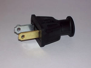 BLACK RUBBER POLARIZED PLUG 2-POLE, 2 WIRE LAMP PART NEW 30411J - Picture 1 of 6
