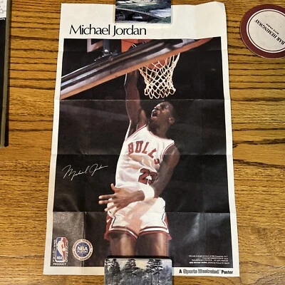 Michael Jordan 1987 Quaker Chewy Granola Sports Illustrated Mini Poster  Bulls - Image 1 of 4