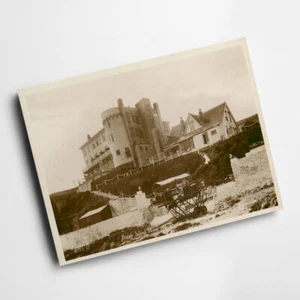 A6 PRINT - Vintage Devon - Burgh Island Hotel and Tractor, Bigbury-on-Sea - Picture 1 of 1