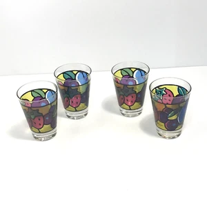 Libbey Obst Buntglas Schnapsgläser 4 gebraucht mehrfarbig Vintage - Bild 1 von 12
