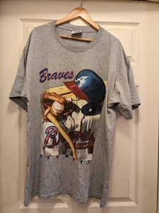 Vtg '90's Lee Sports Atlanta Braves Shirt MLB Baseball Gray Sz XL - Picture 1 of 5