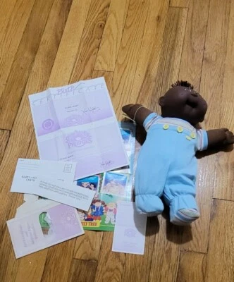 Vintage 80s 1989 Hasbro CABBAGE PATCH KIDS, Black, BOY Doll, - Image 1 of 4